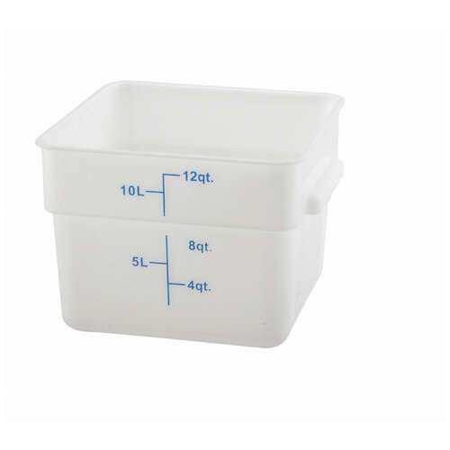 - PESC-12, 12-Quart White Square Polyethylene Food Storage Container, NSF