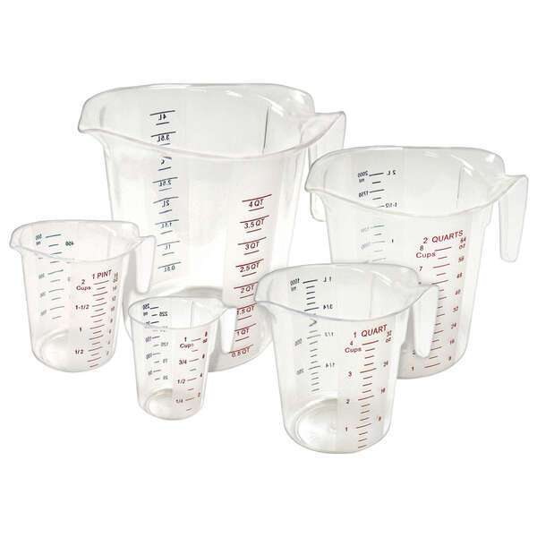 - PMCP-5SET, Polycarbonate Measuring Cup, 5-Piece Set
