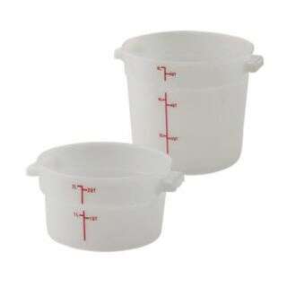- PPRC-12W, 12-Quart Polypropylene Round Storage Container, White, NSF