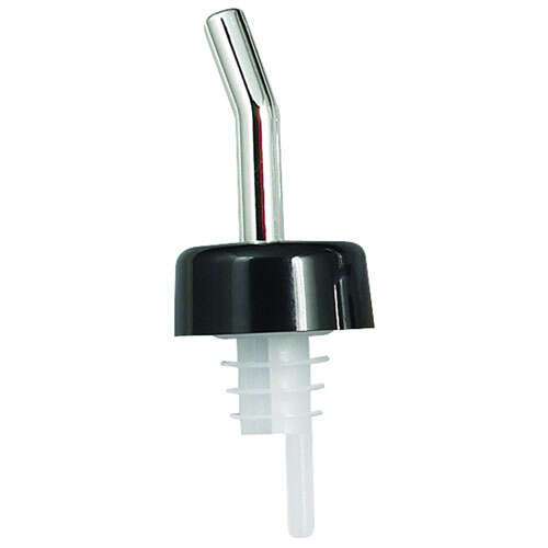 Winco PPW-CRK, Whiskey Free Flow Pourer, Chrome Spout, Black Collar, 1 Dozen (Discontinued)