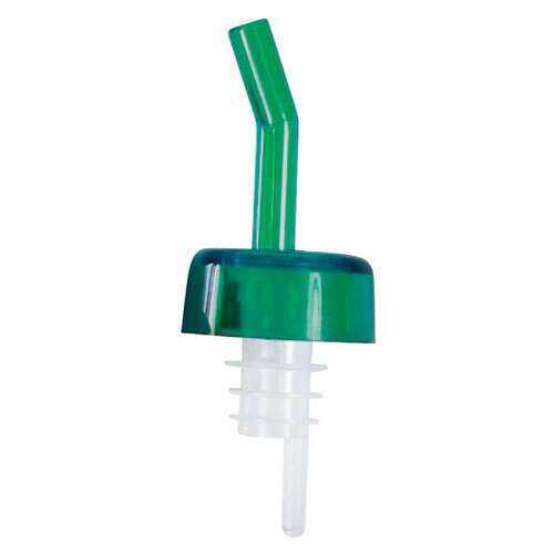 Winco PPW-G, Whiskey Free Flow Pourer, Green Collar and Spout, 1 Dozen