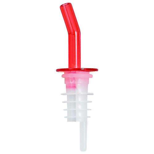 Winco PPW-NR, Whiskey Free Flow Pourer, Red Spout, no Collar, 1 Dozen