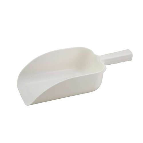 - PS-64, 64-Ounce White Plastic Scoop