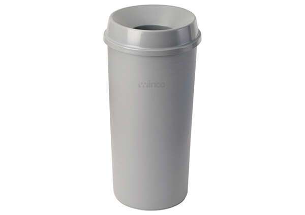 PTCRL-22G, Gray Plastic Round Trash Can Lid for PTCR-22G Trash Can