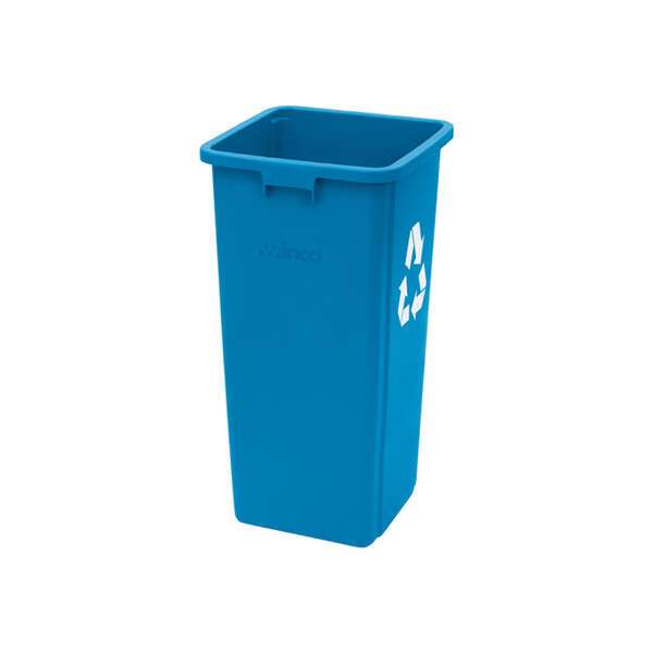- PTCS-23L, 23 Gallon Blue Recycle Tall Square Plastic Trash Can