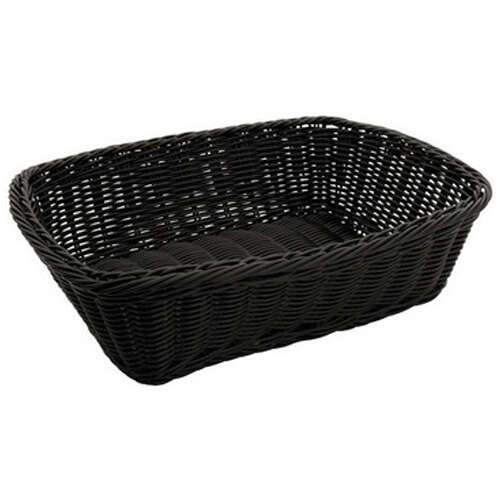 Winco PWBK-118T, 11.5-Inch Polypropylene Woven Rectangular Baskets, Black, 12-Piece-Pack (Discontinued)
