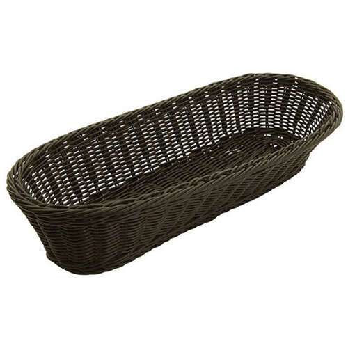 Winco PWBK-156V, 15-Inch Oval Polypropylene Woven Baskets, Black, 6-Piece Pack (Discontinued)