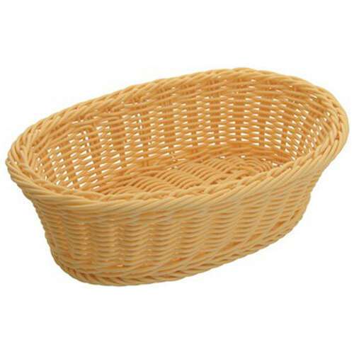 Winco PWBN-96V, 9.25-Inch Oval Polypropylene Woven Baskets, Natural, 6-Piece Pack (Discontinued)