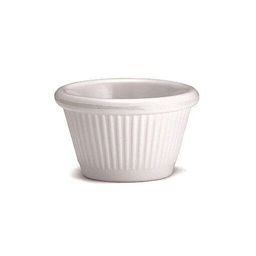 Winco RFM-4W, 4-Ounce Fluted Melamine Ramekins, White, 1 Dozen