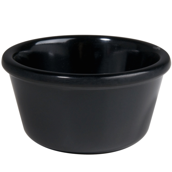 - RP-4K, 4-Ounce Plain Melamine Ramekins, Black, 1 Dozen