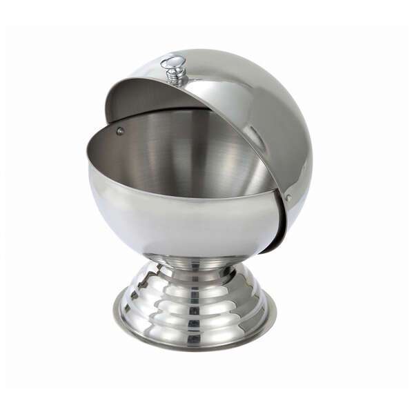 - SBR-30, 20-Ounce Stainless Steel Sugar Bowl with Roll Top