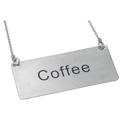 - SGN-203, Stainless Steel Chain Sign "Coffee"