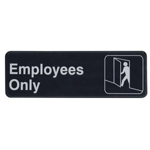 - SGN-305, 9x3-inch 'Employees Only' Black Information Sign