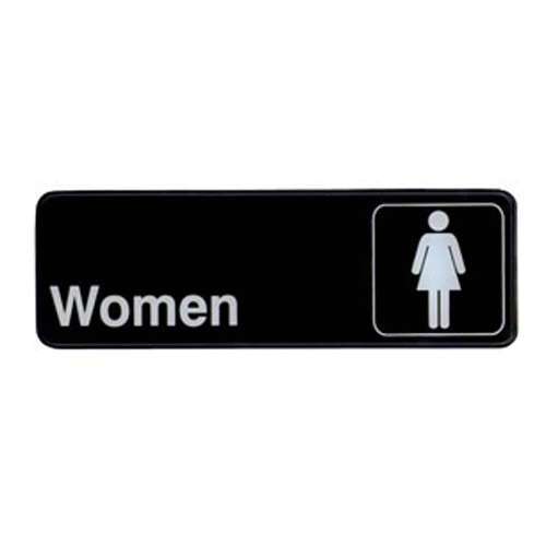 - SGN-312, 9x3-inch 'Women' Black Information Sign