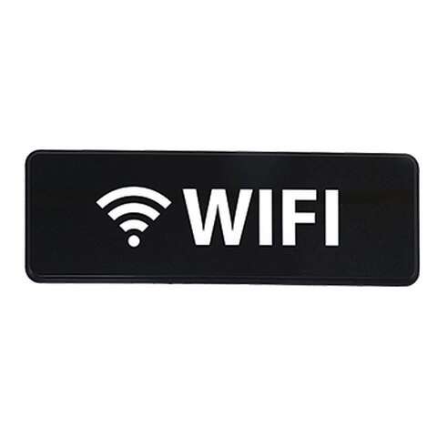 - SGN-330, 9x3-inch 'WiFi' Black Information Sign