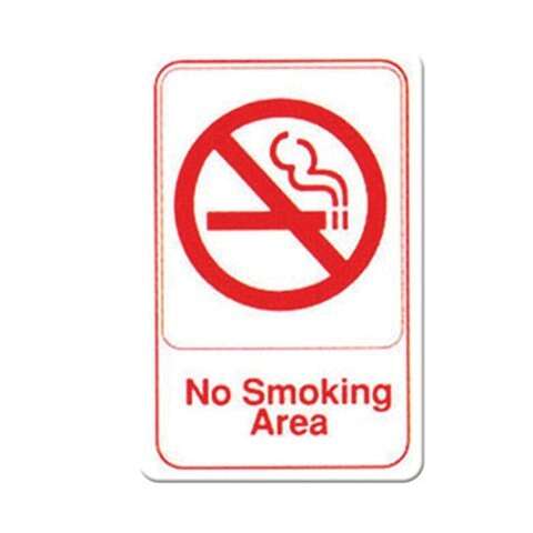 - SGN-684W, 6x9-inch 'No Smoking Area' White Information Sign