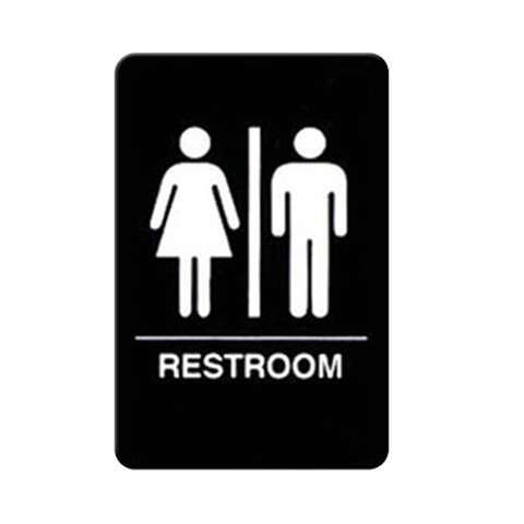 - SGNB-603, 6x9-inch 'Restroom' Braille Information Sign