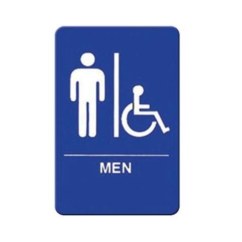 - SGNB-652B, 6x9-inch 'Men/Accessible' Braille Information Sign