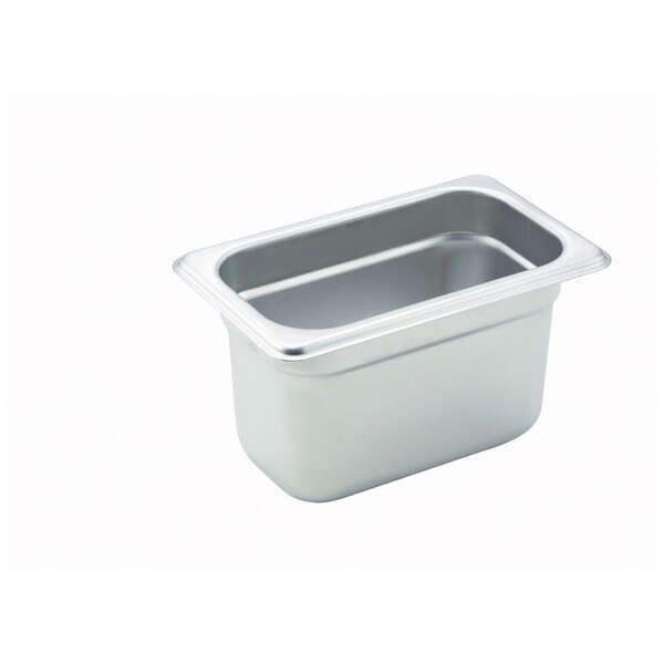 Winco SPJH-904, 4-Inch Deep One-Ninth Size Anti-Jamming Steam Table Pan, NSF