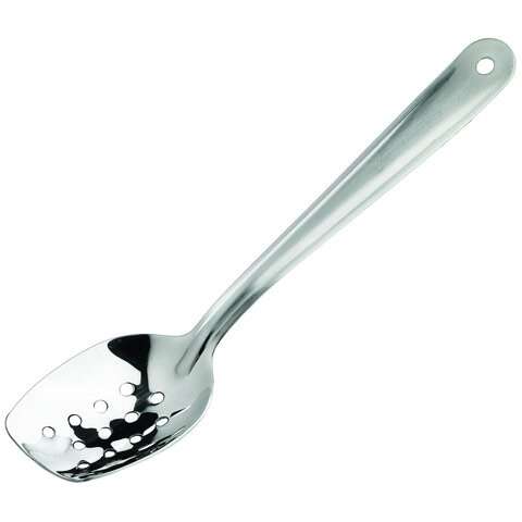 - SPS-P10, 10-Inch Perforated Slanted Plating Spoon