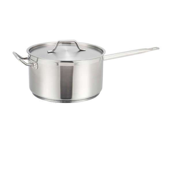 - SSSP-10, 10-Quart 6.12-Inch High 11-Inch Diameter Stainless Steel Pan with Cover Helper Handle, NSF