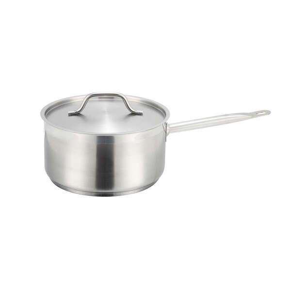 - SSSP-3, 3-Quart 4.3-Inch High 7.6-Inch Diameter Stainless Steel Pot with Cover, NSF