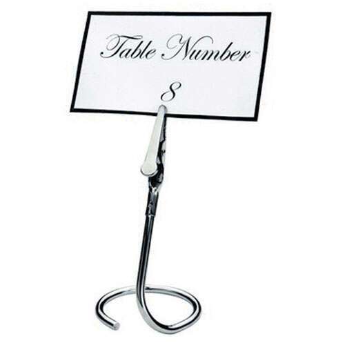 Winco TCD-3C, Chrome Plated Table Sign Clip with C-Swirl Base, 6-Piece Pack (Discontinued)