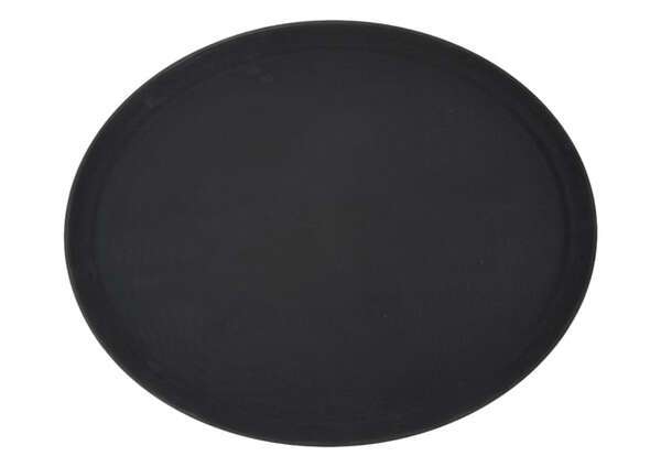 - TFG-2622K, 26x22-Inch Oval Non-Slip Fiberglass Tray, Black