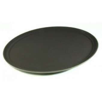 Winco TFG-2622N, 26x22-Inch Oval Non-Slip Fiberglass Tray, Brown