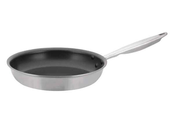 - TGFP-10NS, 10-Inch Dia Tri-Ply Stainless Steel Fry Pan w/o Lid, Non Stick, NSF