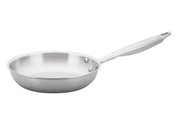 - TGFP-8, 8-Inch Dia Tri-Ply Stainless Steel Fry Pan w/o Lid, Natural Finish, NSF