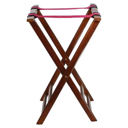 - TR-33W, 32-Inch Wood Tray Stand, Walnut