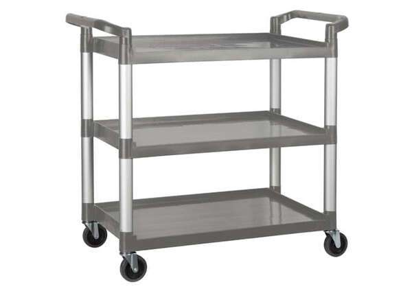 Winco UC-3019G, 40.75 x 19.5 x 37-3/8-Inch Utility Cart, 3 Tiers, Gray