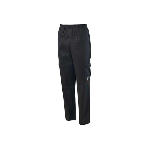 Winco UNF-11KL, Black Cargo Chef Pants, Large