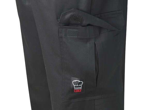 UNF-11KS, Black Cargo Chef Pants, Small