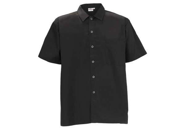 Winco UNF-1K4XL Black Snap-Button Chef Shirt 4XL, EA