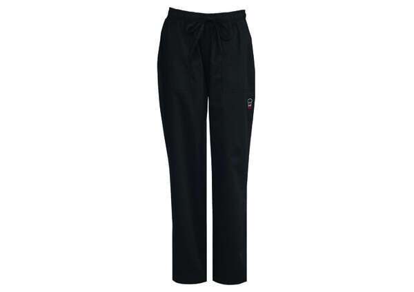 Winco UNF-8KS Black Women's Chef Pants, S, EA