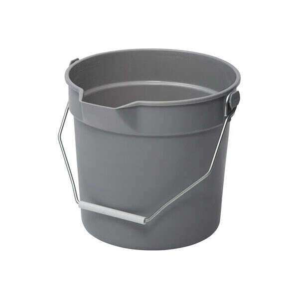 - UPP-10G, 10 Qt Gray Plastic Utility Pail w/ Pour Spout
