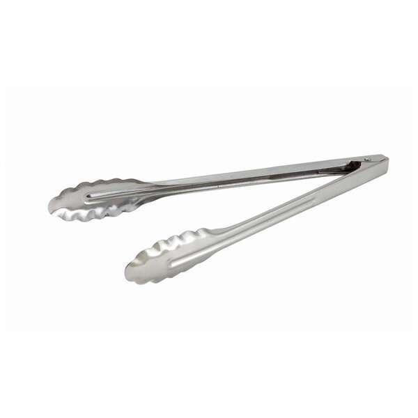 - UT-12LT, 12-Inch Stainless Steel Utility Tong with Scalloped-Edge