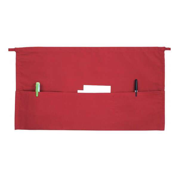 Winco WA-1221RED, 21.75x12.5-Inch Red 3-Pocket Waist Apron