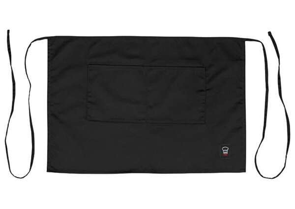 Winco WA-2819K Black Bistro Half Length Apron, EA