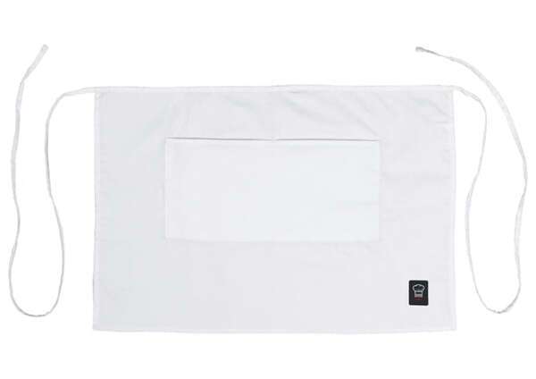 Winco WA-2819W White Bistro Half Length Apron, EA