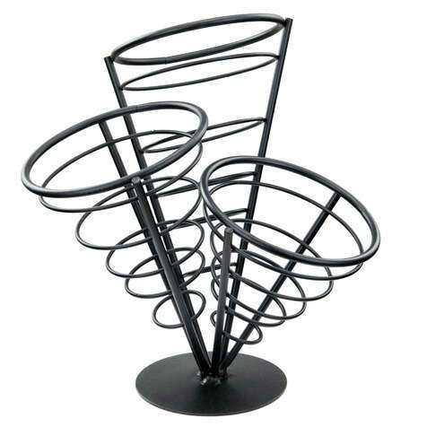 Winco WBKH-10, 3-Cone Black Wire French Fries Basket (Discontinued)