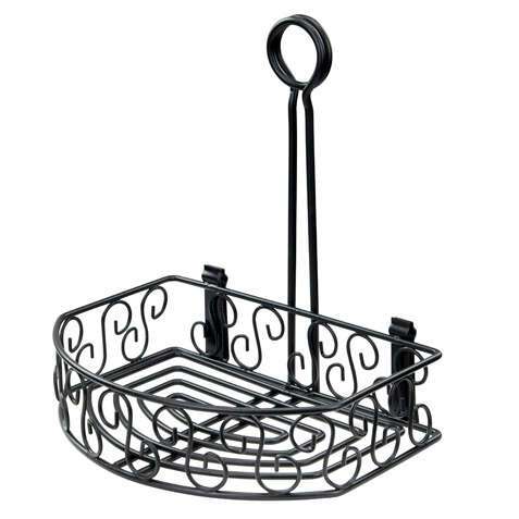 WBKH-6SB, Black Straight Back Wire Tabletop Condiment Rack