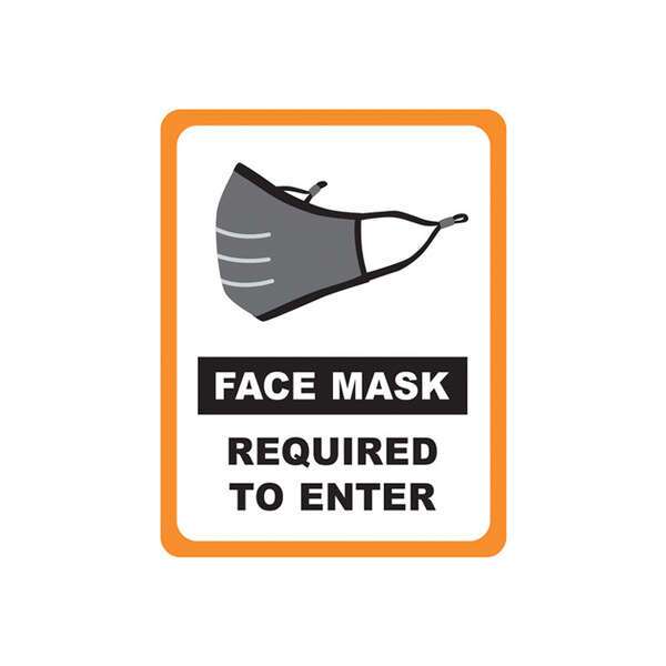 Winco WC-811, 8.5x11-Inch “Face Mask Required” Window Cling Sign, 2/PK (Discontinued)