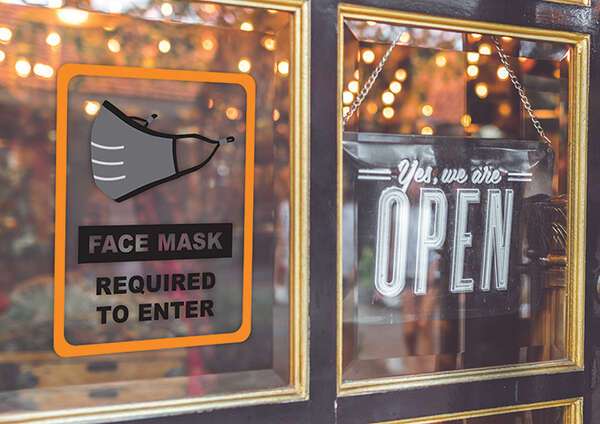 Winco WC-811, 8.5x11-Inch “Face Mask Required” Window Cling Sign, 2/PK (Discontinued)