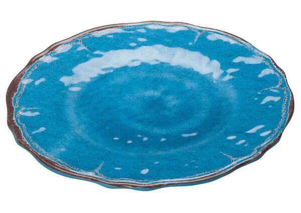 Winco WDM001-401, 9-Inch Dia Ardesia Lusia Melamine Hammered Plate, Blue, 24/CS (Discontinued)