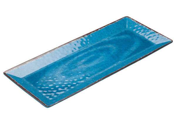 Winco WDM001-408, 19 x 8-Inch Ardesia Lusia Melamine Rectangular Plate, Blue, 24/CS (Discontinued)