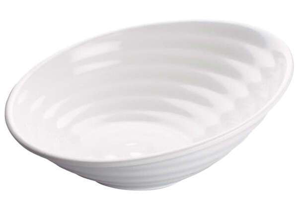 Winco WDM003-201, 12-Inch Dia 1.75 Qt Ardesia Hailey Melamine Angeled Bowl, White, 12/CS (Discontinued)