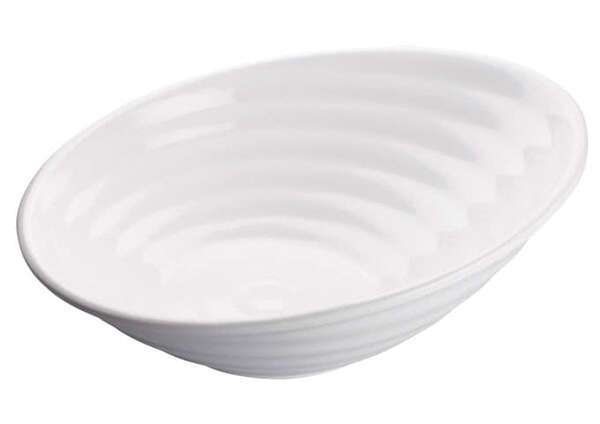 Winco WDM003-203, 16-Inch Dia 4.5 Qt Ardesia Hailey Melamine Angeled Bowl, White, 6/CS (Discontinued)